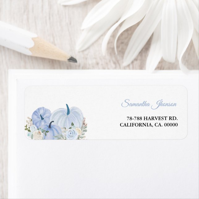 Fall Blue Pumpkin Boy Baby Dusche (Insitu)