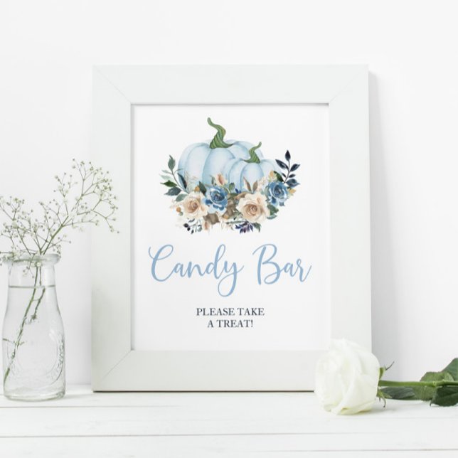 Fall Blue Pumpkin Boy Shower Candy Bar Poster (Von Creator hochgeladen)