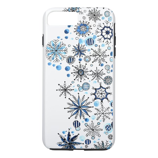 Fall Blue Snowflakes Case-Mate iPhone Hülle (A festive wintery stylish iPhone case!)