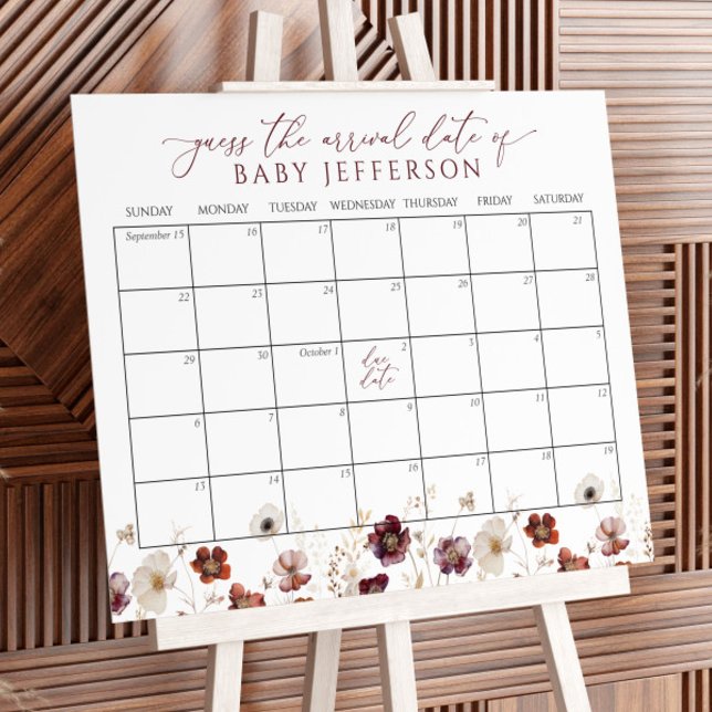 Fall Blume Baby Showrate Terminkalender Poster (Von Creator hochgeladen)