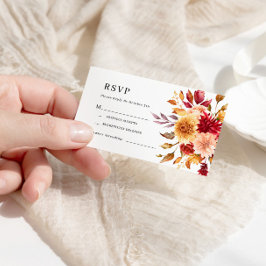 Fall-Blume-Hochzeitkarte für RSVP Begleitkarte