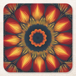 Fall Blume Kaleidoskop Rechteckiger Pappuntersetzer