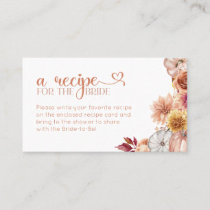 Fall-Blume Rezept-Anfrage Brautparty Visitenkarte