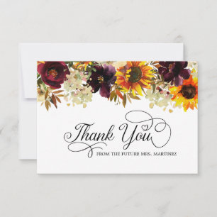 Fall Blume Sonnenblumen Rose Brautparty Danke