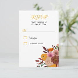 Fall Blume Weißes UAWG ohne Ernährungsoption Reakt RSVP Karte