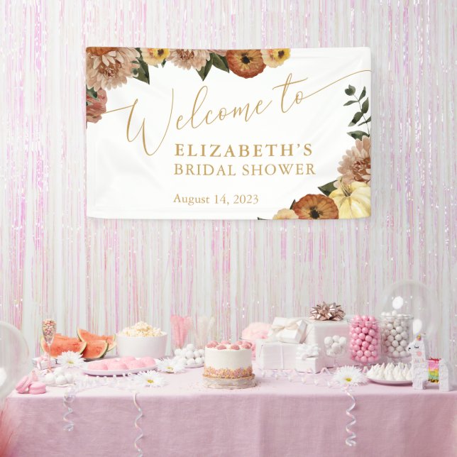 Fall Blumenfall in Liebe Brautparty Willkommen Banner (Party)