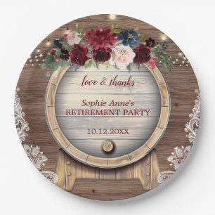 Fall Blumenwein Rebberge Party Pappteller