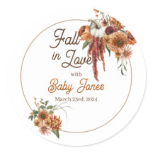Fall Boho Baby Shower Stickers
