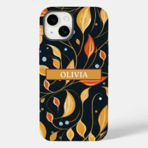 Fall Boho Blowers Black Orange Custom Phone Case