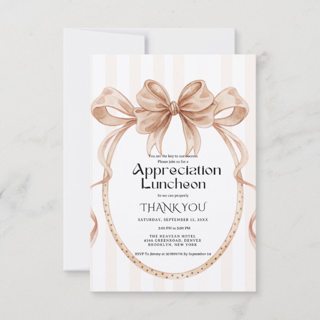 Fall Boho Bow appreciation party grateful party  Einladung (Vorderseite)