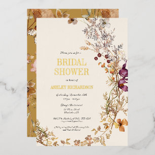 Fall Boho Brautparty Foil Einladung