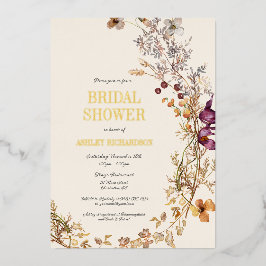 Fall Boho Brautparty Foil Einladung
