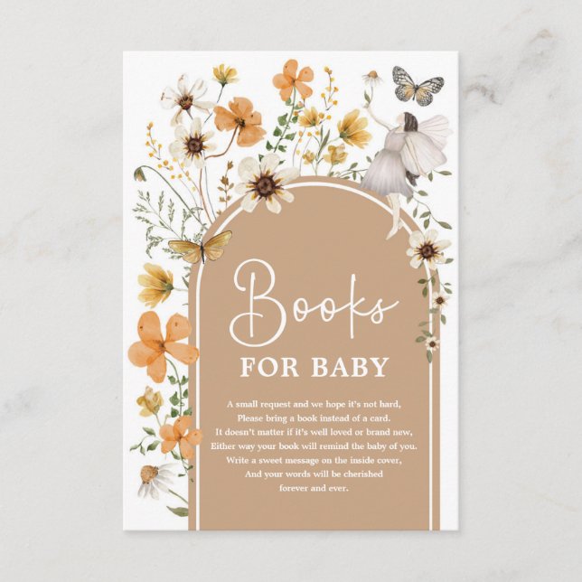 Fall Boho Fairy Wildblume Books for Baby Shooting Begleitkarte (Vorderseite)