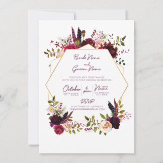 Fall Boho Hochzeitseinladung Einladung