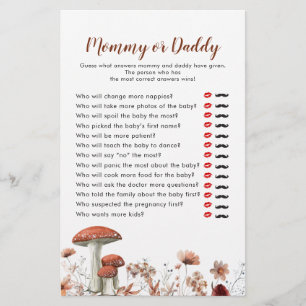 Fall Boho Mushroom Floral Mommy oder Daddy Games