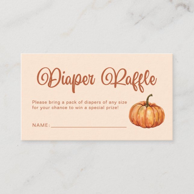 Fall Boho Pumpkin Baby Dusche Winzer Raffle Begleitkarte (Vorderseite)