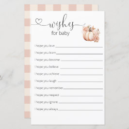 Fall Boho Pumpkin Baby Dusche Wünsche für Baby