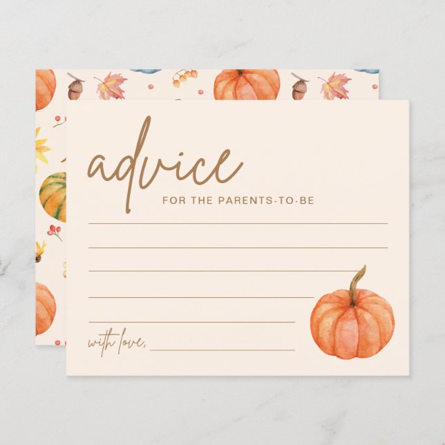 Fall Boho Pumpkin Baby Showcard (Vorne/Hinten)