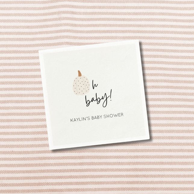 Fall Boho Pumpkin Oh Baby Dusche Custom Napkin Serviette (Von Creator hochgeladen)