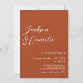 Fall Boho Terracotta Foto Wedding Einladung