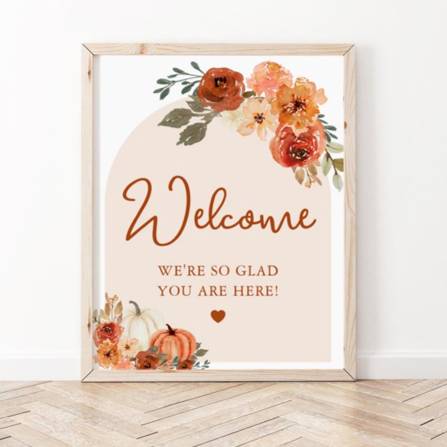 Fall Boho Terracotta Pumpkin Bridal Begrüßungszeic Poster (Von Creator hochgeladen)