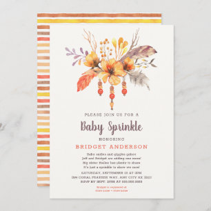 Fall Boho Tribal Baby Sprinkle Einladung