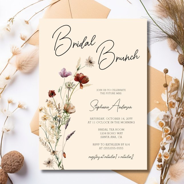 Fall Boho Wildblume Bridal Brunch Einladung (Von Creator hochgeladen)