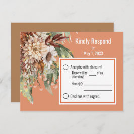 Fall Botanicals (Rust) Wedding RSVP Card