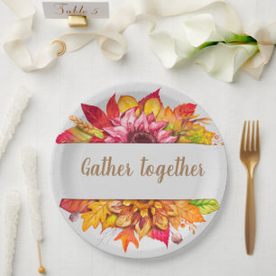 Fall Bouquet Erntedank Custom Pappteller