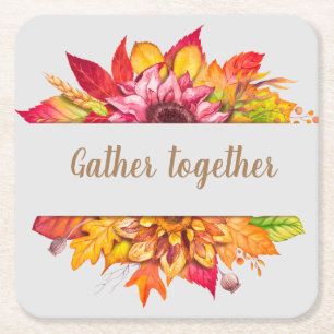 Fall Bouquet Erntedank Custom Rechteckiger Pappuntersetzer