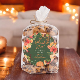 Fall Bow Boho Kürbis Blumenkohl Danke Babydusche Runder Aufkleber