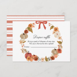 Fall Bow Boho Pumpkin Babydusche Enclosure Card Begleitkarte