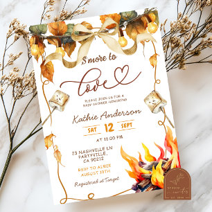 Fall Bow Coquette S'more to Love Babyparty-Einladu Einladung