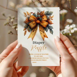 Fall Bow Girl Baby Duwer Raffle Diapper Begleitkarte
