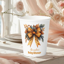 Fall Bow Girl Babydusche Pappbecher