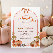 Fall Bow Little Pumpkin Girl Babydusche