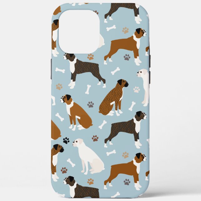 Fall Boxer Dog Bones and Paws Case-Mate iPhone Hülle (Rückseite)
