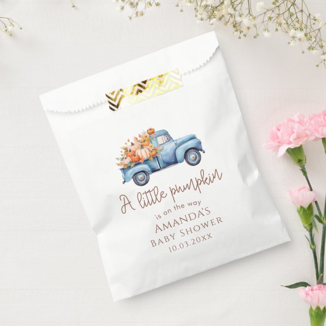 Fall Boy Baby Dusche Blue Pumpkin Truck Geschenktütchen (Versiegelt)
