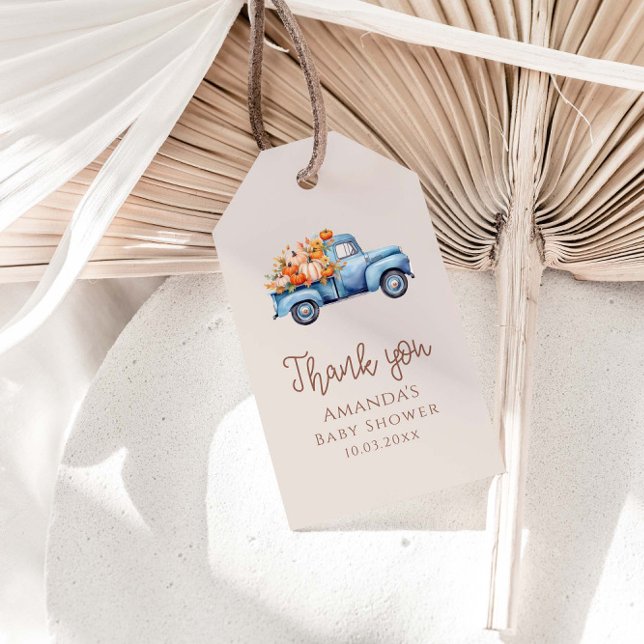 Fall Boy Baby Dusche Pumpkin Truck Vielen Dank Geschenkanhänger (Von Creator hochgeladen)