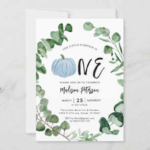 Fall Boy Little Pumpkin ist ein 1. Geburtstag Part Einladung