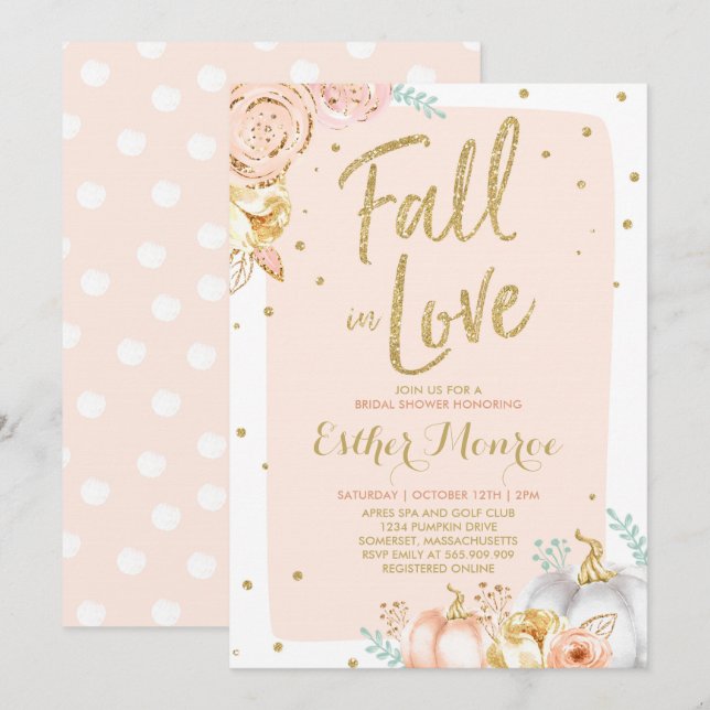 Fall-Brautparty-Einladungs-Fall in Liebe-Dusche Einladung (Vorne/Hinten)
