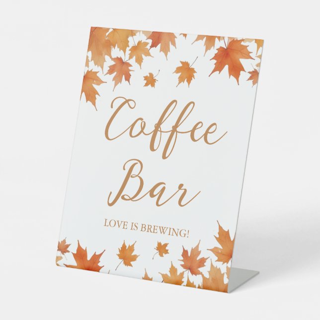 Fall Brautparty Kaffee Bar Sockelschild (Vorderseite)