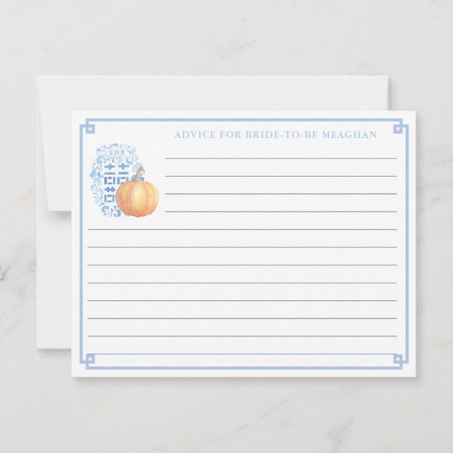 Fall Brautparty Pumpkin-Ratschlag für die Bride Ca Einladung (Vorderseite)