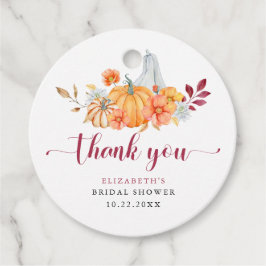 Fall Brautparty Pumpkin-Skript Vielen Dank Geschenkanhänger