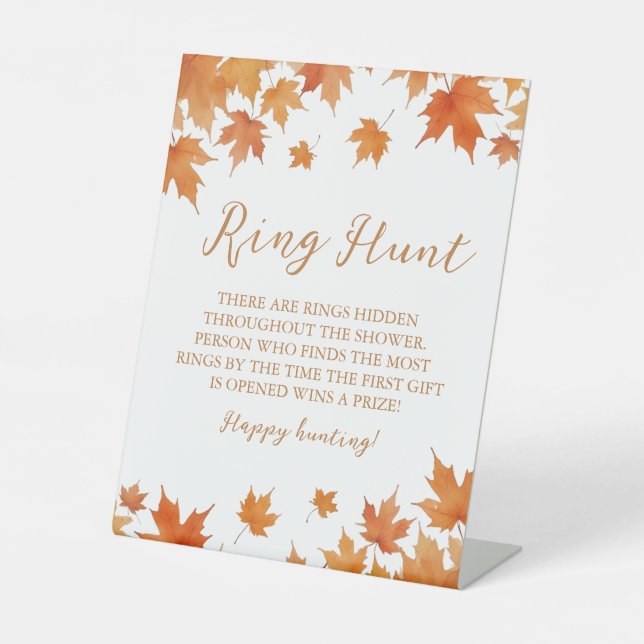 Fall Brautparty Ring Hunt Spiel Sockelschild (Vorderseite)