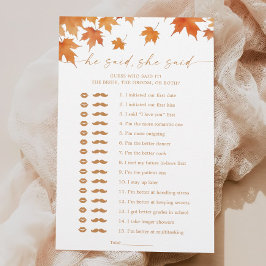 Fall Brautparty, sagte er, sie sagte Game