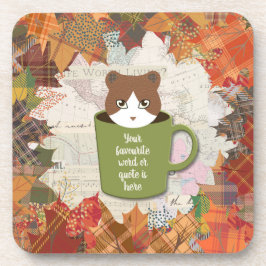 Fall Break Cat Cork Getränkeuntersetzer