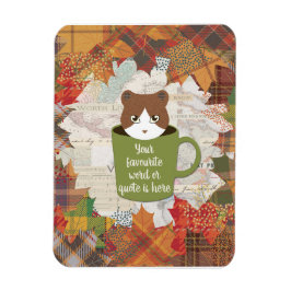 Fall Break Cat Flexible Foto Magnet