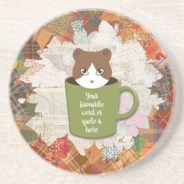 Fall Break Cat Sandstone Drink Getränkeuntersetzer