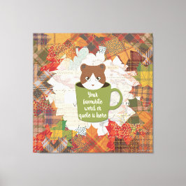 Fall Break Cat Stretched Canvas Print Leinwanddruck